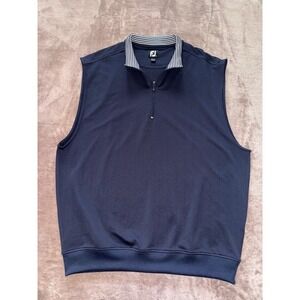 FootJoy FJ Men's Navy Sleeveless 1/4 Zip Golf Vest Performance Stretch Sz XL